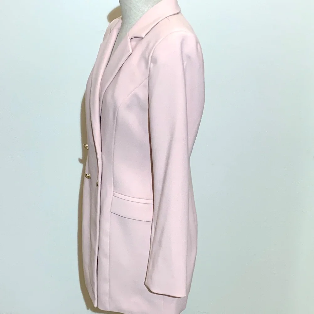 🔥NWOT Structured Double-breasted Longline Blazer - White House Black Mkt -Sz Sm - Picture 5 of 13